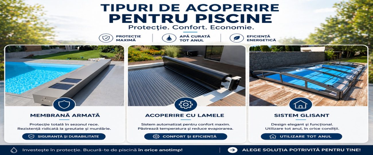 acoperire piscine membrana armata lamele acoperis glisant