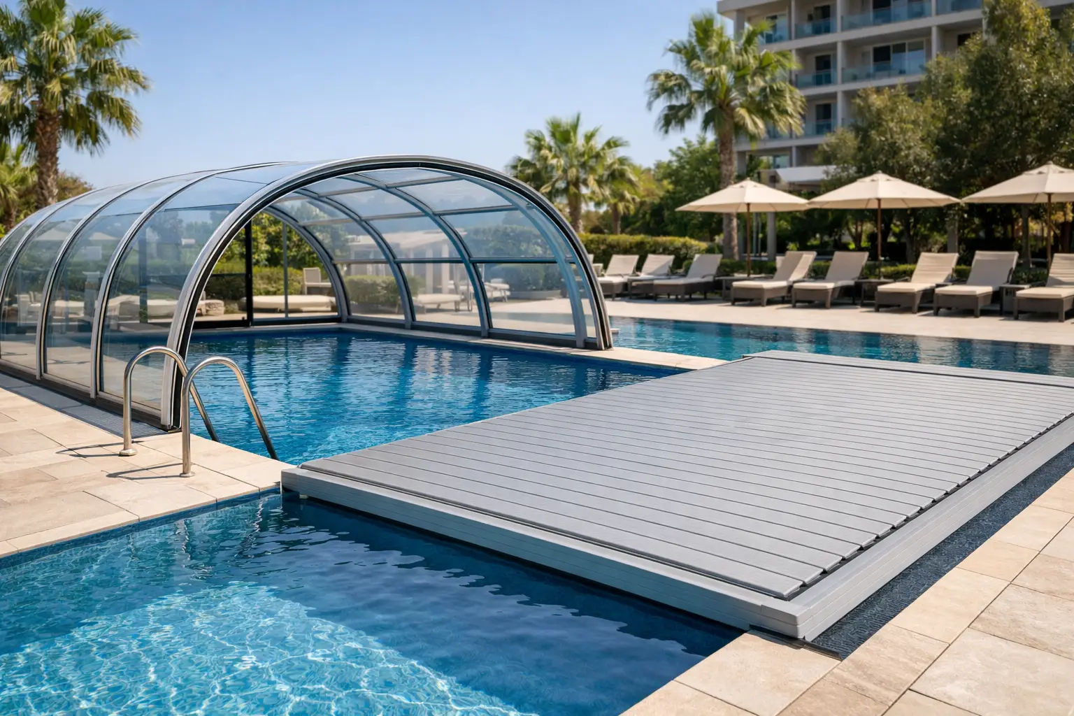 Acoperire piscină pentru hotel: ce alegi