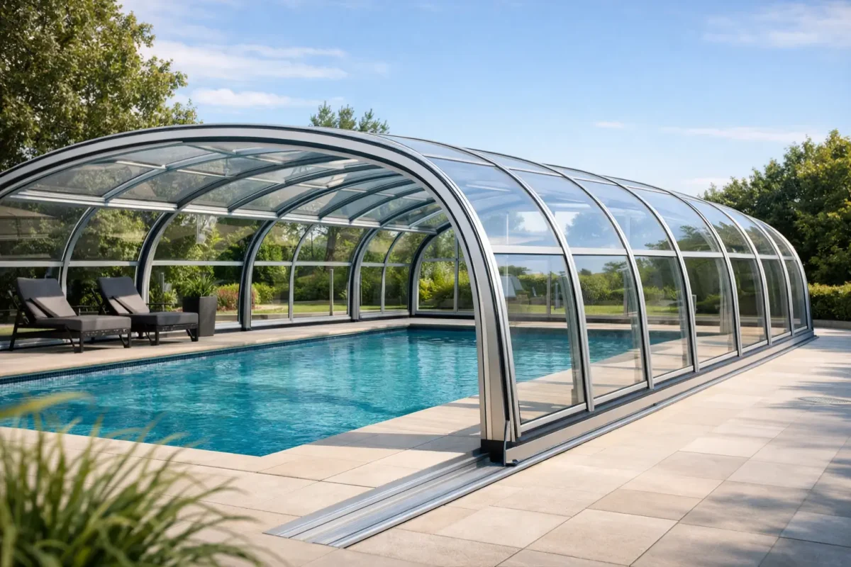Închidere piscină cu structură aluminiu