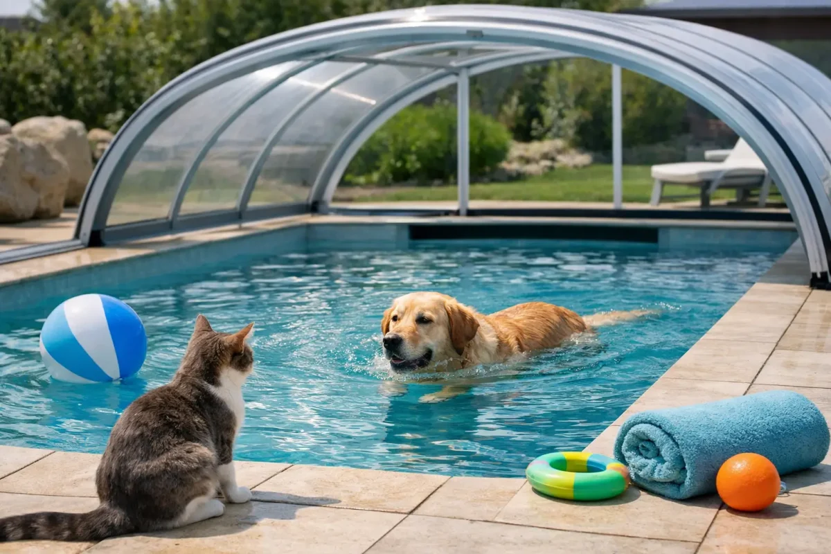 Sistem sigur pentru piscina cu animale acasă