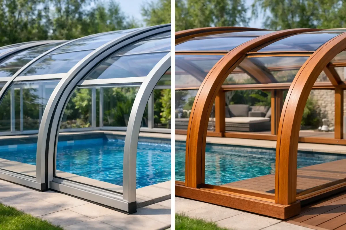 Structură aluminiu vs lemn laminat pentru piscină