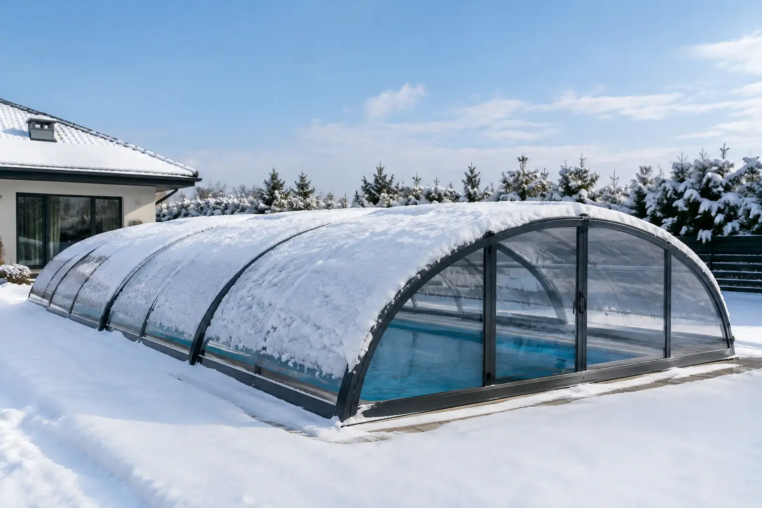 Acoperirea piscinei suportă zăpadă în siguranță?