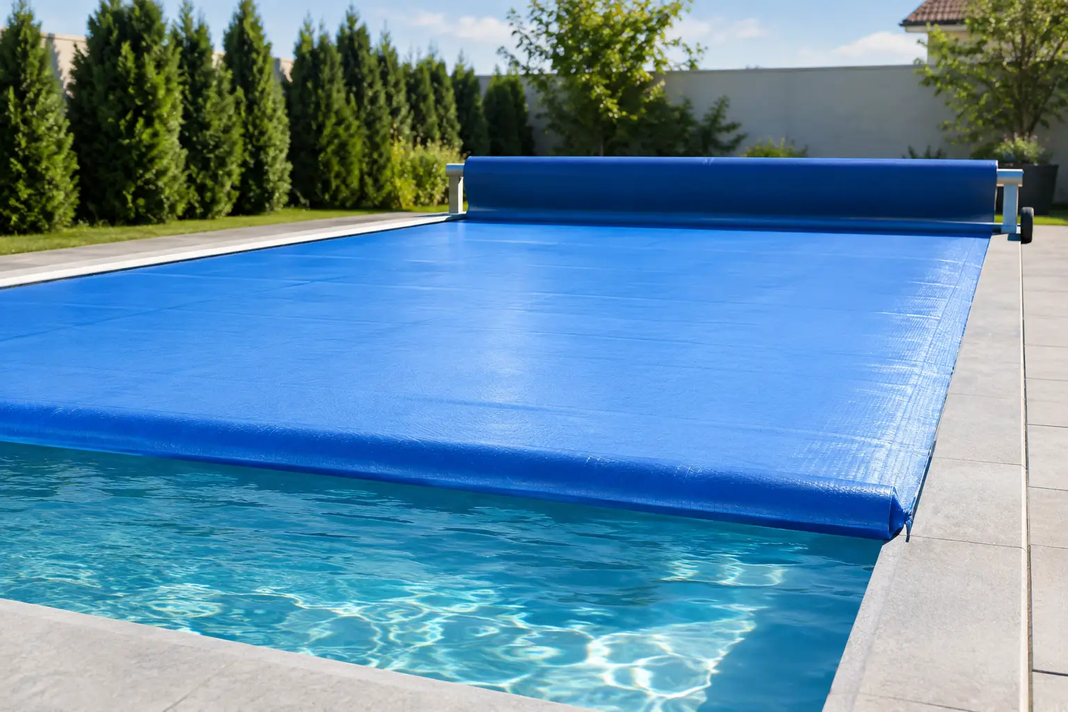 Testul unui capac termic din spumă pentru piscine